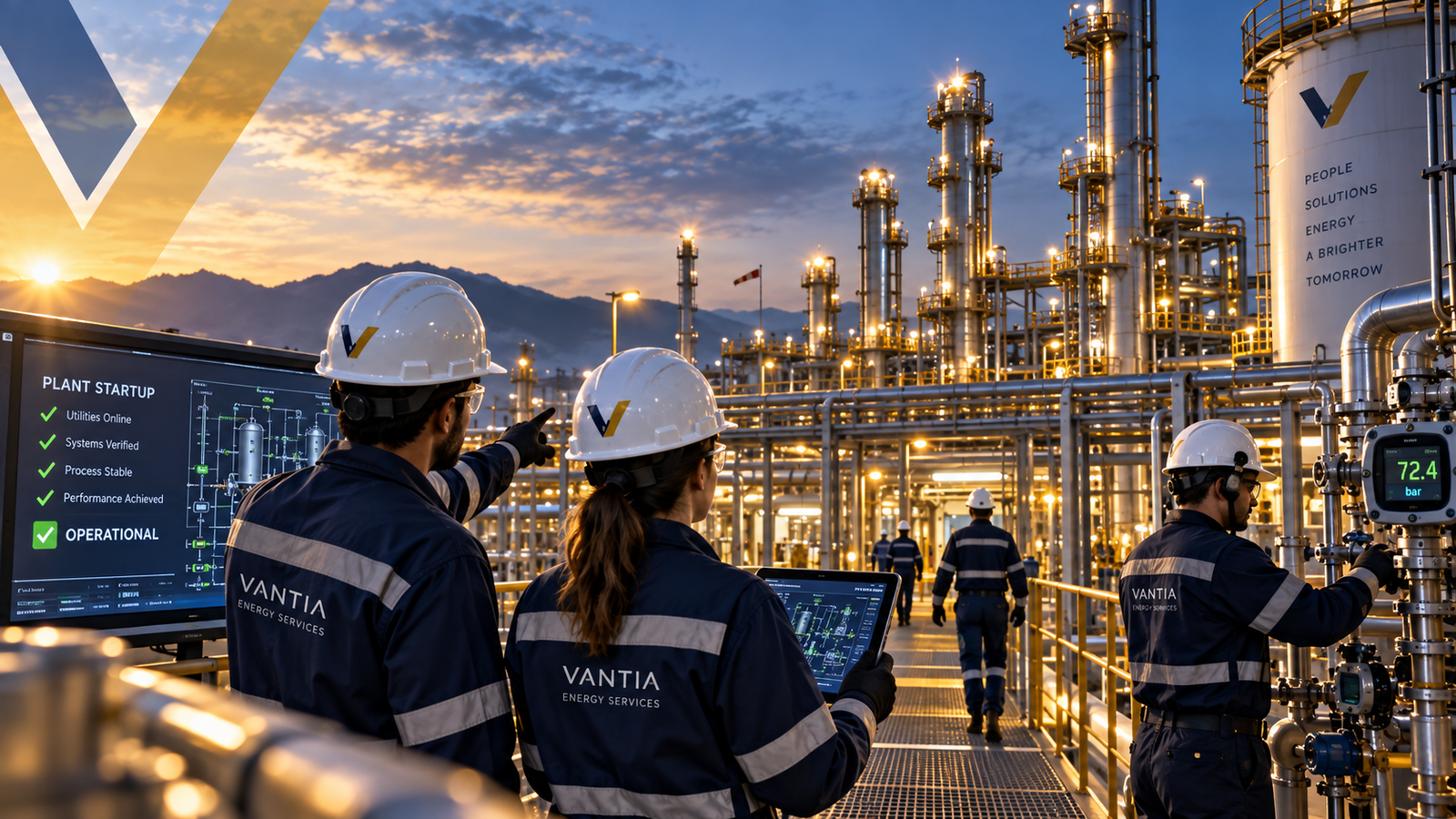 Puesta en marcha de planta con verificación de sistemas en campo